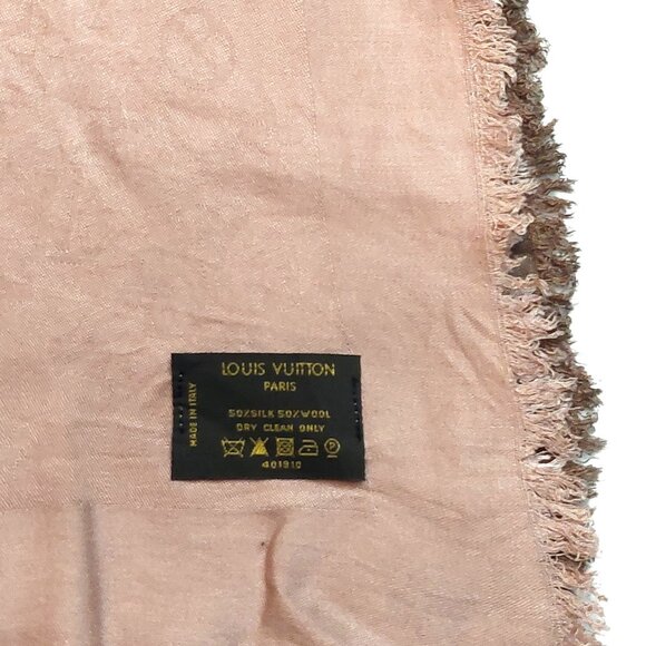 LOUIS VUITTON LV Vintage Pink & Brown Ombre Monogram Scarf Shawl Wrap - Picture 13 of 14